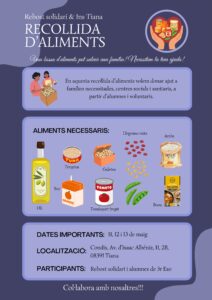 Institut Tiana recollida d'aliments
